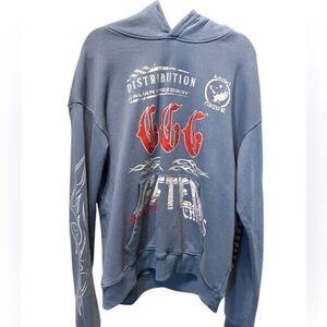 NWT GFTD LA Men’s Blue “Gifted Thrills” Graphic Hoodie - Size Medium